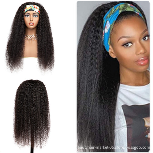 Human Hair Wig With Headband Wholesale Headband Wigs Synthetic Wig